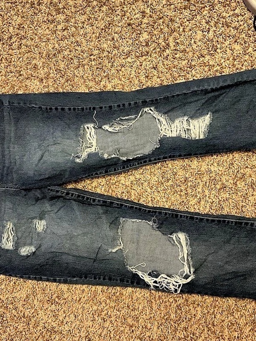 Express Distressed boyfriend jeans dark blue